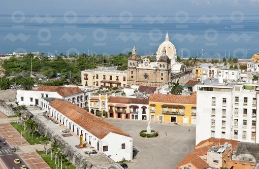 Plaza de la Aduana y Centro histórico,Cartagena,Bolivar / Customs House Square and Old City,Cartagen